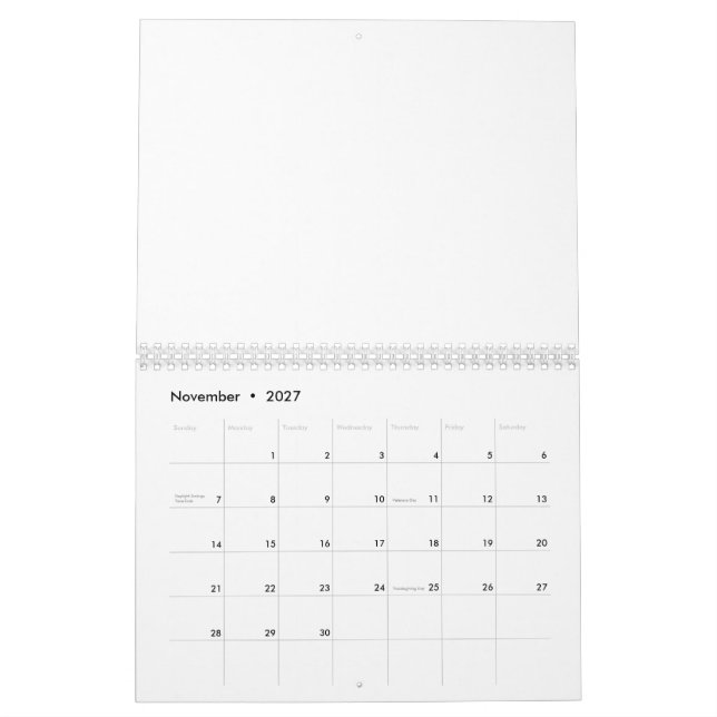 Calendrier Modèle floral (Nov 2027)