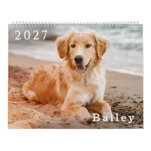 Calendrier Modèle simple pour photo de chien personnalisée po