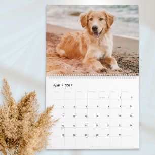Calendrier Modèle simple pour photo de chien personnalisée po