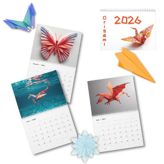 Calendrier Modern Origami Art 2026 Custom Photo 
