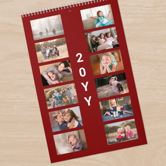 Calendrier Modern Photo Dark Red Cover (Modern Photo Dark Red Cover Calendar, front cover)