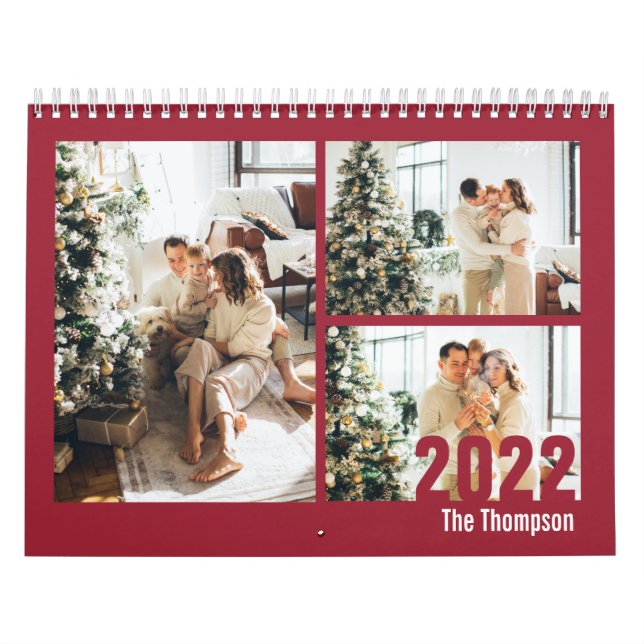 Calendrier Moderne Bourgogne Custom Créer votre propre photo (Protection)