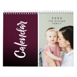 Calendrier Moderne Coloré multi photo Famille et amis cadeau