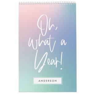 Calendrier moderne coloré pastel arc-en-ciel phot