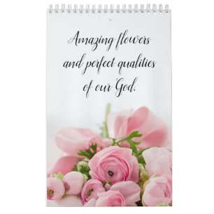 Calendrier Moderne Cute Photographie Fleurs Religieuses 