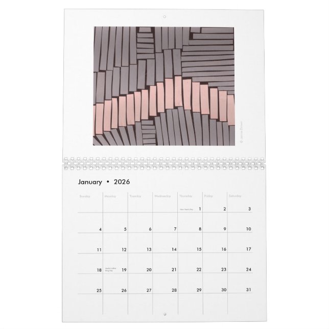 calendrier moderne de motif (Jan 2026)
