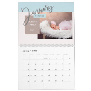 Calendrier Moderne Pastel Whimsical Script Memories