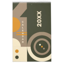Calendrier moderne Retro Earth Tone Géométrique 20