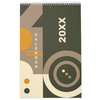 Calendrier moderne Retro Earth Tone Géométrique 20