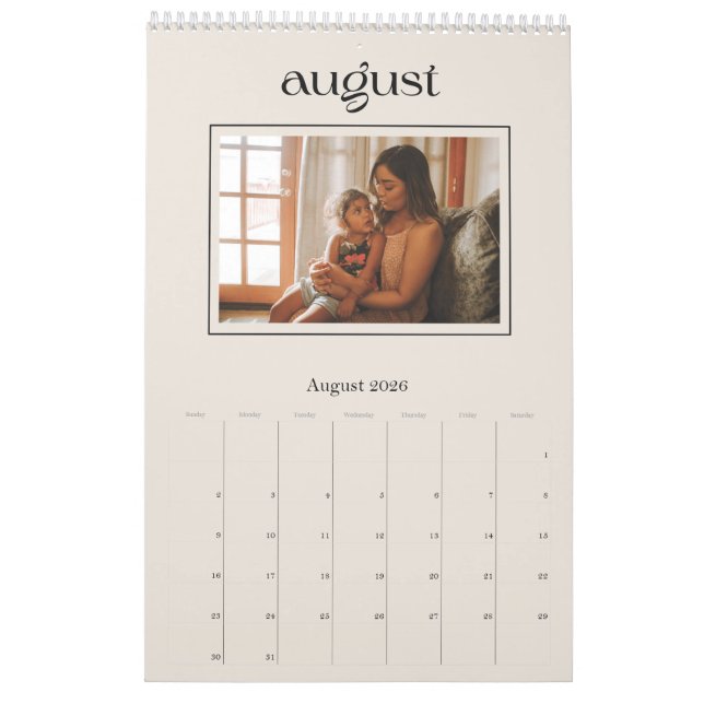 Calendrier moderne simple et élégant (Aug 2026)