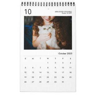 Calendrier moderne simple personnalisé photo de fa