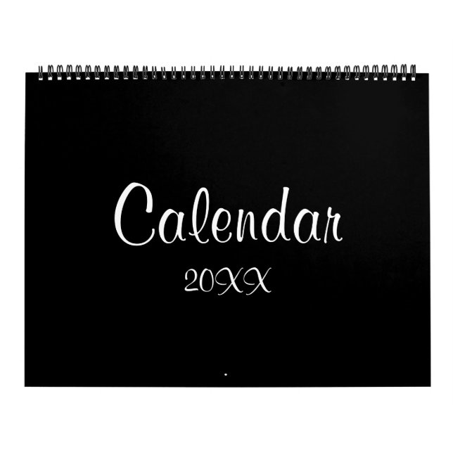Calendrier Moderne Simple Planner Mur Minimaliste Noir 2026 (Protection)
