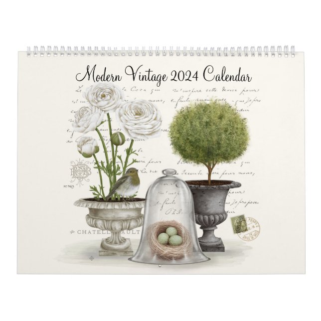 Calendrier moderne Vintage 2024 (Protection)