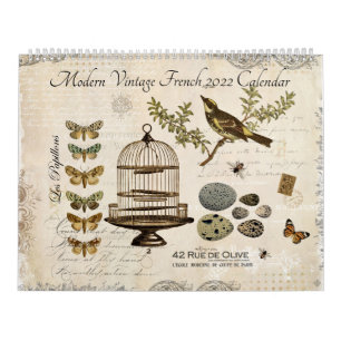 Calendrier moderne Vintage français 2022