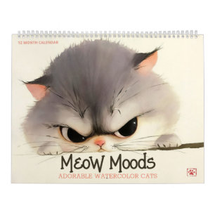 Calendrier Moeurs de moissons : Chats aquarelles adorables