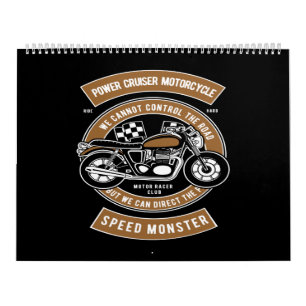 Calendrier monstre de vitesse motocyclette de croiseur de pui