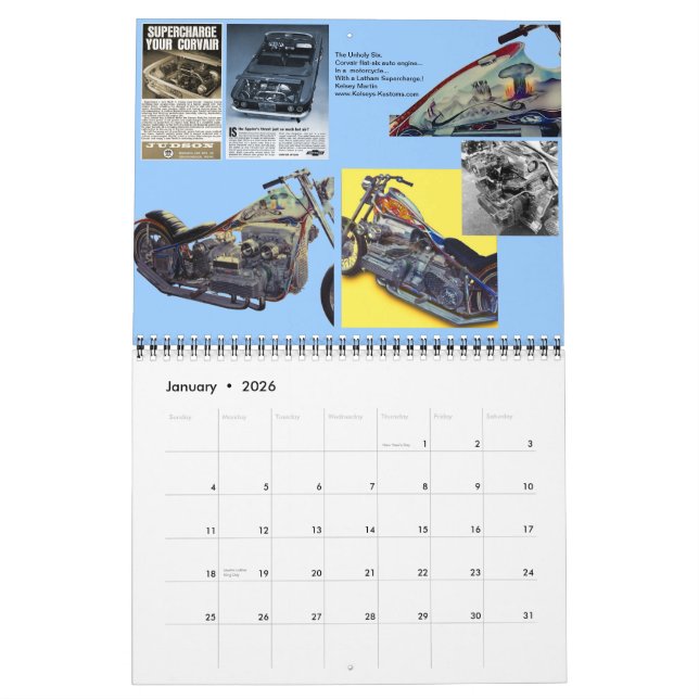 Calendrier Monthly Motorcycle Marvels 2013 (Jan 2026)
