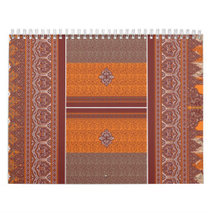 Calendrier Motif abstrait dans les tons orange et orange.