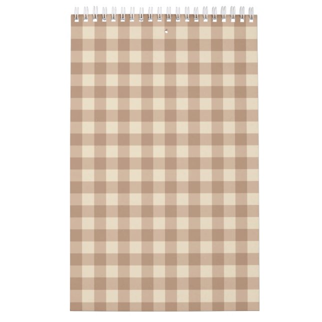 Calendrier Motif Brown et blanc En vichy (Protection)
