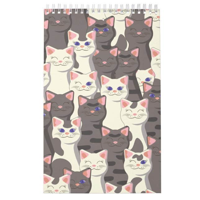 Calendrier Motif de chats blancs et gris (Protection)
