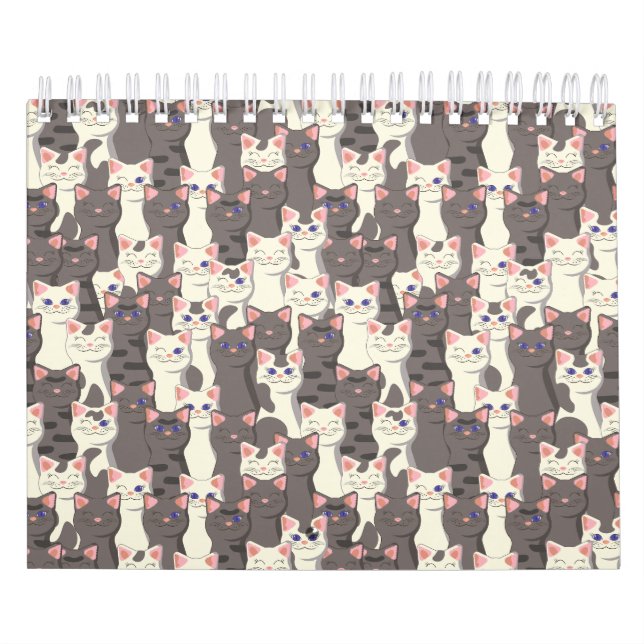 Calendrier Motif de chats blancs et gris (Protection)