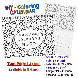 Calendrier Motif de coloriage DIY Art de contour personnalisé