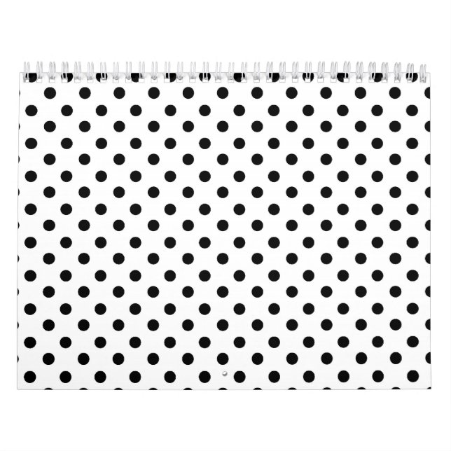 Calendrier Motif de pois blanc noir mignon (Protection)
