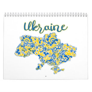 Calendrier Motif folklorique et typographie ukrainienne 