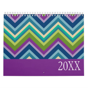 Calendrier Motifs Colorés et Dessins Amusants