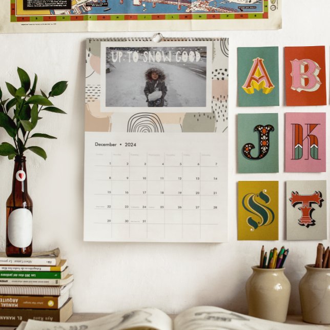 Calendrier Motifs et frais généraux Abstraits | Photo personn (Créateur téléchargé)