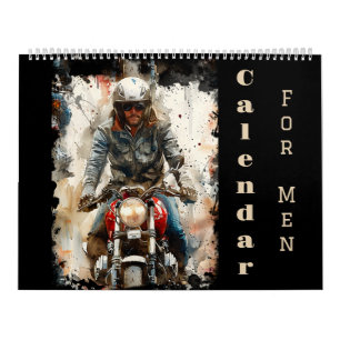 Calendrier Motos aquarelle, motards, course, motocycli