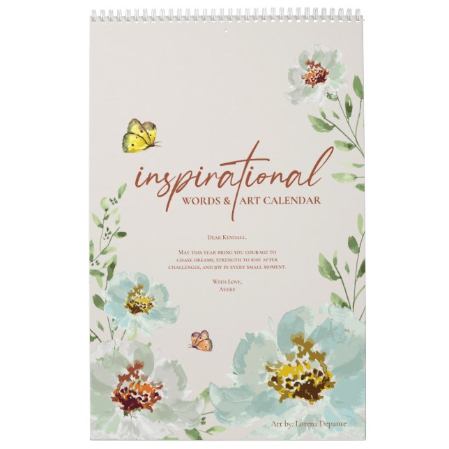 Calendrier Mots Inspirationnels & Art Nature Inspiré Personna (Protection)