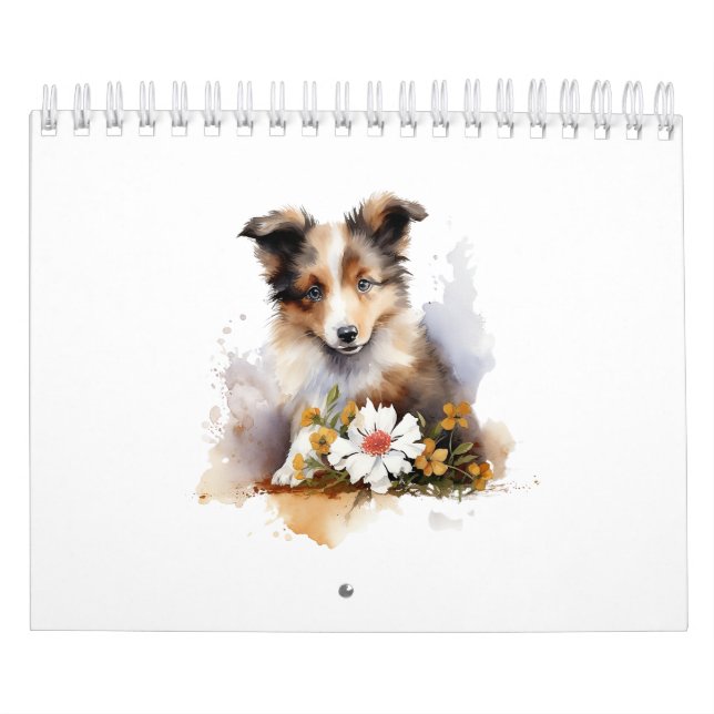 Calendrier Mouchetons mignons Aquarelle Fleur (Protection)