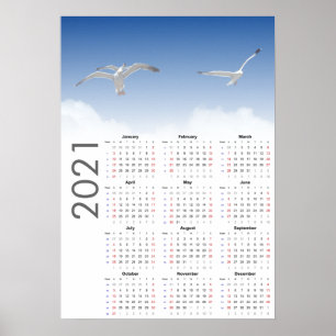 Calendrier Mouette 2021 Poster - dimanche en premi