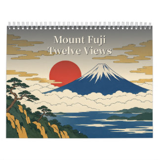 Calendrier Mount Fuji Twelve Views Ukiyo-e Art