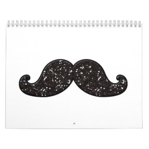 CALENDRIER MOUSTACHE DE PARTIES SCINTILLANTES DE NOIR
