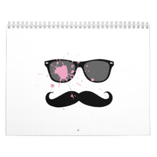 Calendrier Moustache et lunettes de soleil drôles