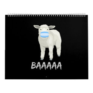 Calendrier mouton de masque   Mouflon drôle avec masque facia