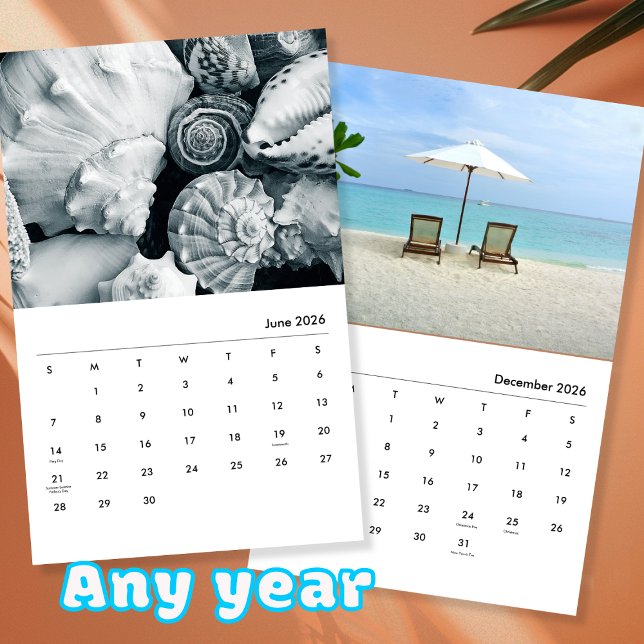 Calendrier Mur de la famille des Modèles photo océaniques (Créateur téléchargé)