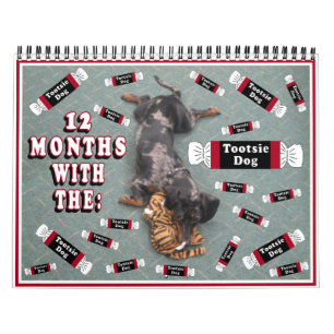 Calendrier Mural 12 mois avec le chien de tootise