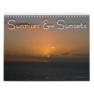 Calendrier Mural 12 Mois de lever et coucher de soleil, 4e édition