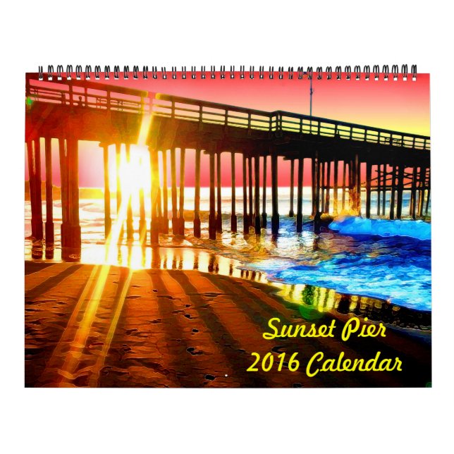 Calendrier mural 2018 de pilier de coucher du (Protection)