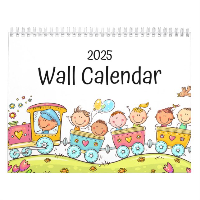 Calendrier mural 2025 des enfants colorés (Protection)