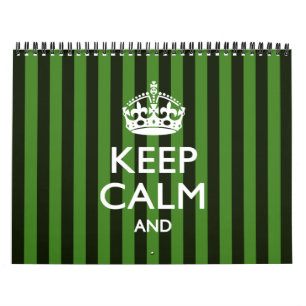 Calendrier Mural 2025 Mensuel Personnaliser KEEP CALM Green Votre t