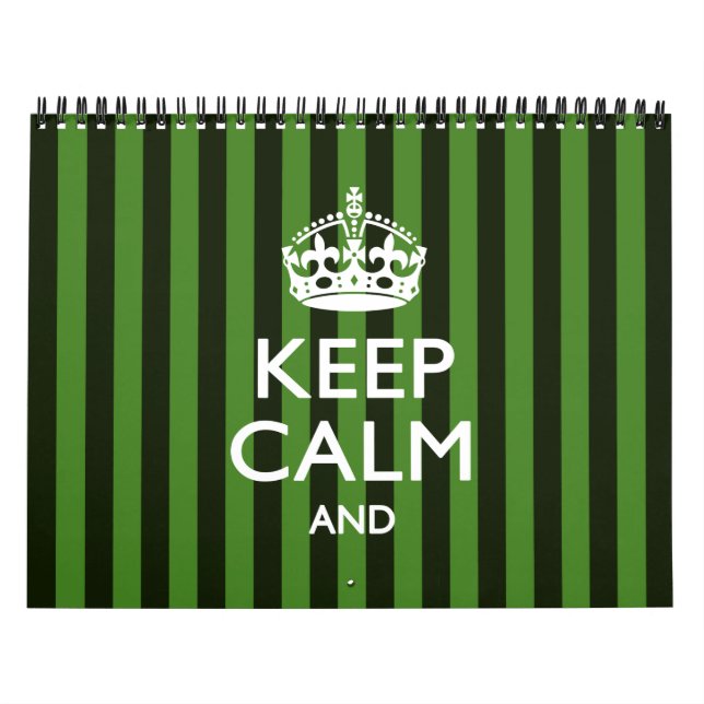 Calendrier Mural 2025 Mensuel Personnaliser KEEP CALM Green Votre t (Protection)