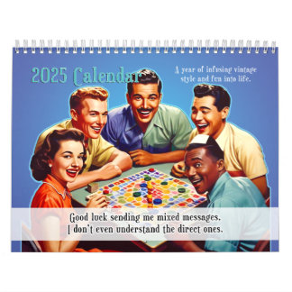 Calendrier mural 2025 - Style Vintage Fun