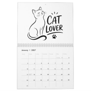 Calendrier Mural 2027 Amoureux de Chats Mignons 