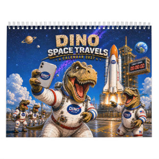 Calendrier mural 2027 de l'astronaute dinosaure dr