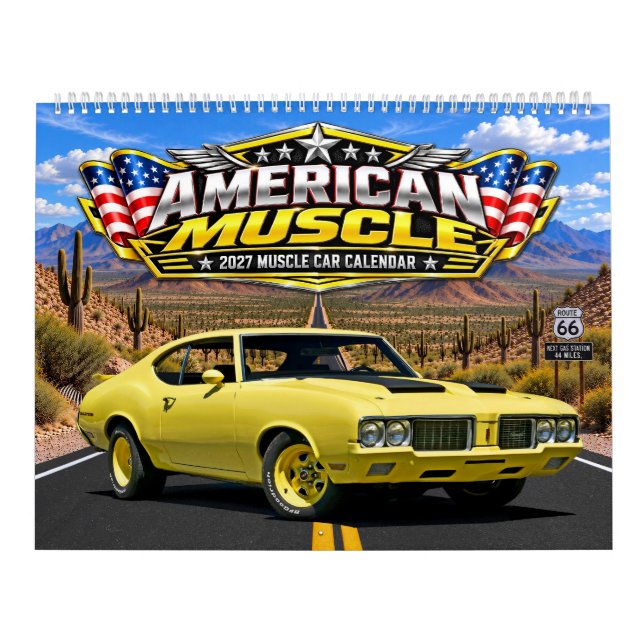 Calendrier mural 2027 des Muscle Cars Américains – (Protection)