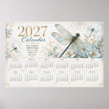 Calendrier mural 2027 Dragonfly Poster